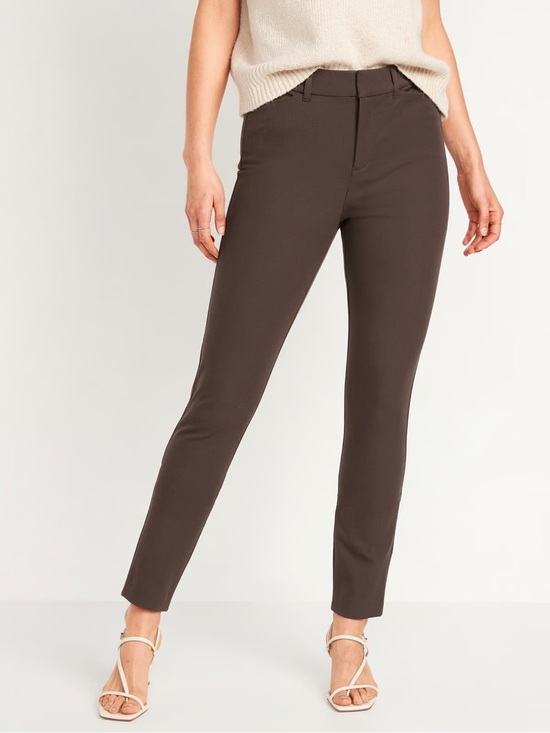 Old Navy Pants - Old Navy Pixie Skinny Trouser Slim Straight Ankle Brown Office Work Mid Rise